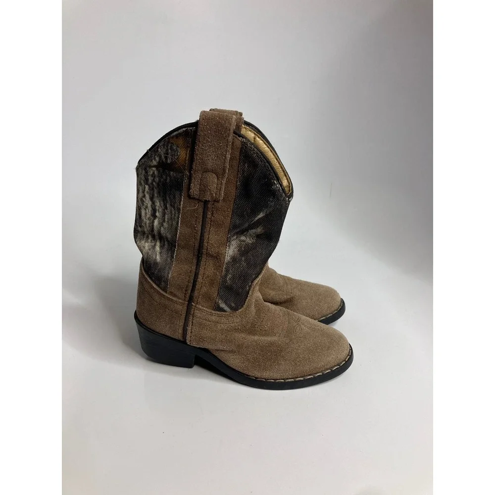 Masterson Boot Co Western Boots Kids 9 Brown Good Camo Suede RB2008C
